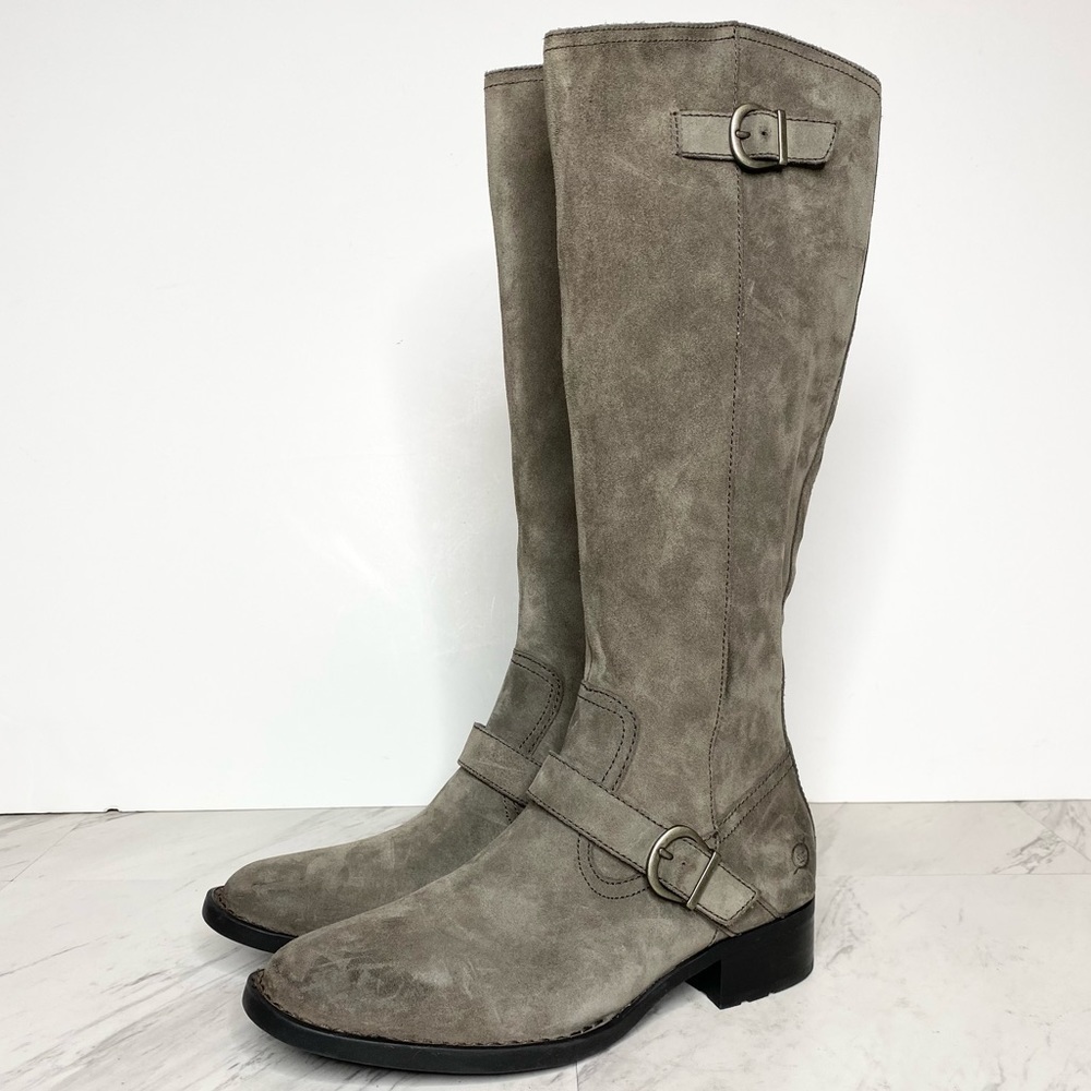 New! Born Chesire Gray Suede Tall Riding Boot 6 1/2